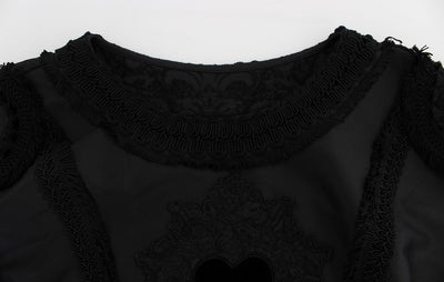 Black Torero Heart Fringes Blouse
