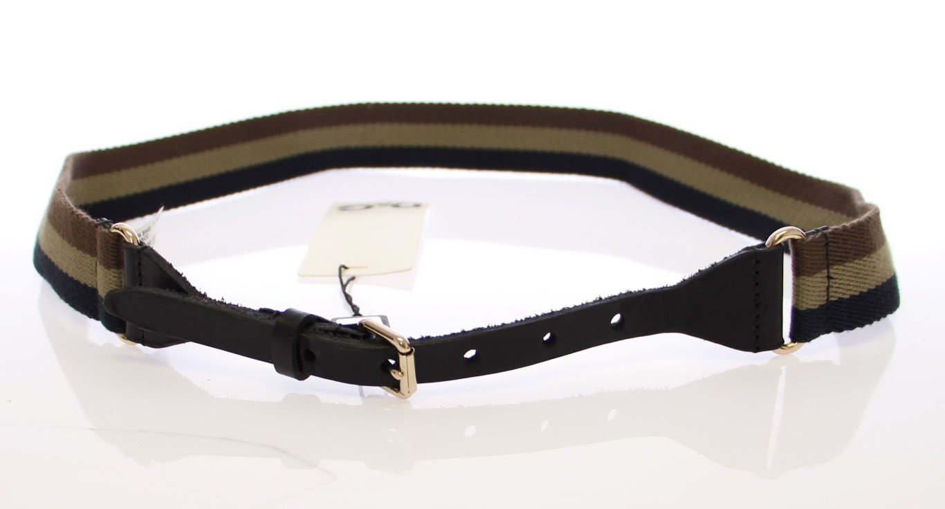 Multicolor Leather Logo Belt