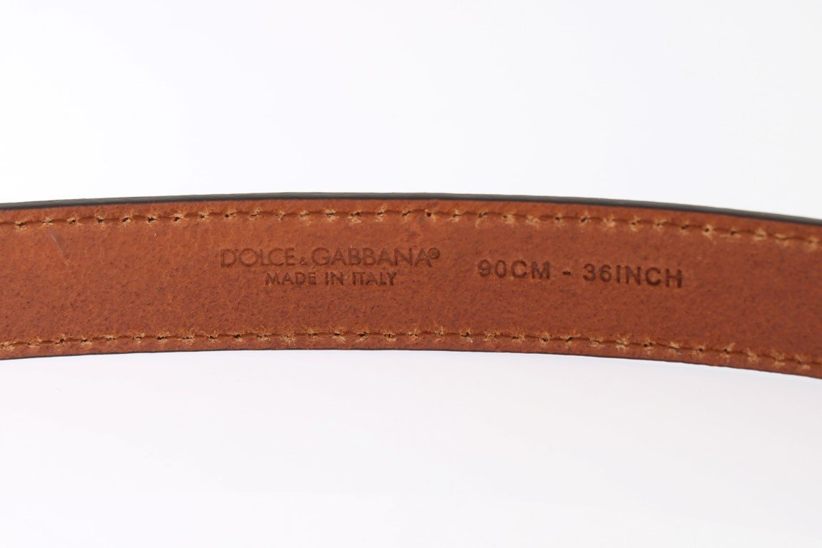 Brown Leopard Print Silver Buckle Belt