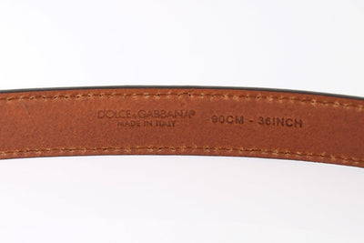 Brown Leopard Print Silver Buckle Belt