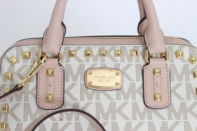 Pink SANDRINE Leather Satchel Handbag