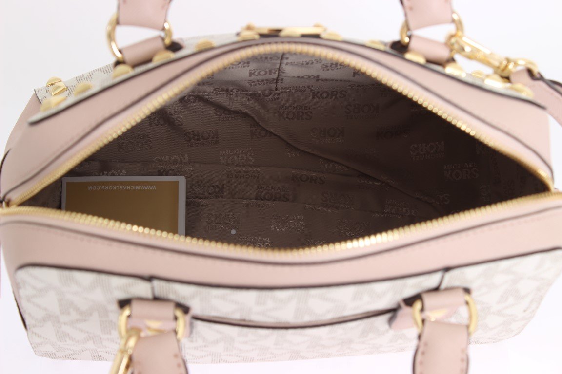 Pink SANDRINE Leather Satchel Handbag