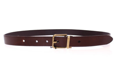 Brown Leather Logo Belt