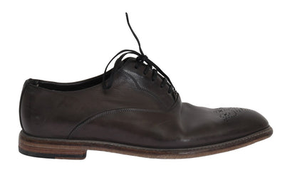 Brown Leather Wingtip Laceups Shoes