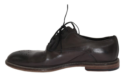 Brown Leather Wingtip Laceups Shoes