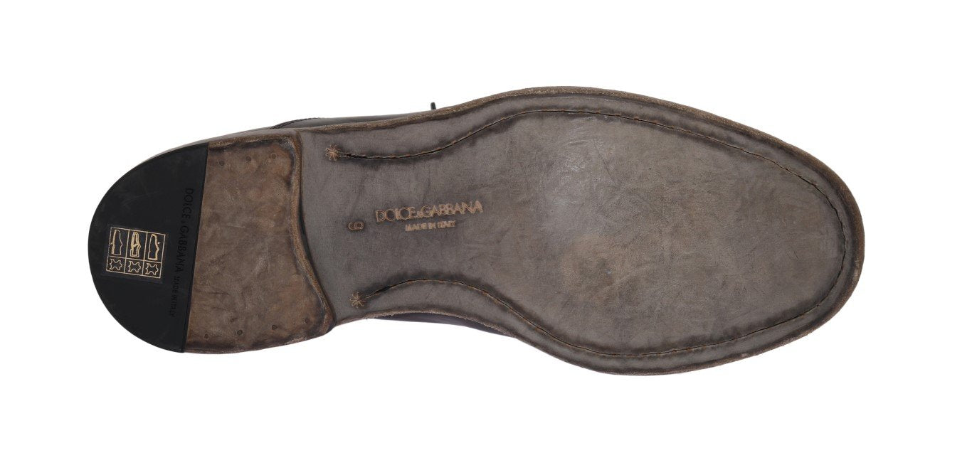 Brown Leather Wingtip Laceups Shoes