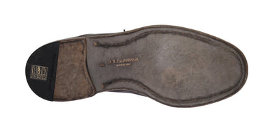 Brown Leather Wingtip Laceups Shoes