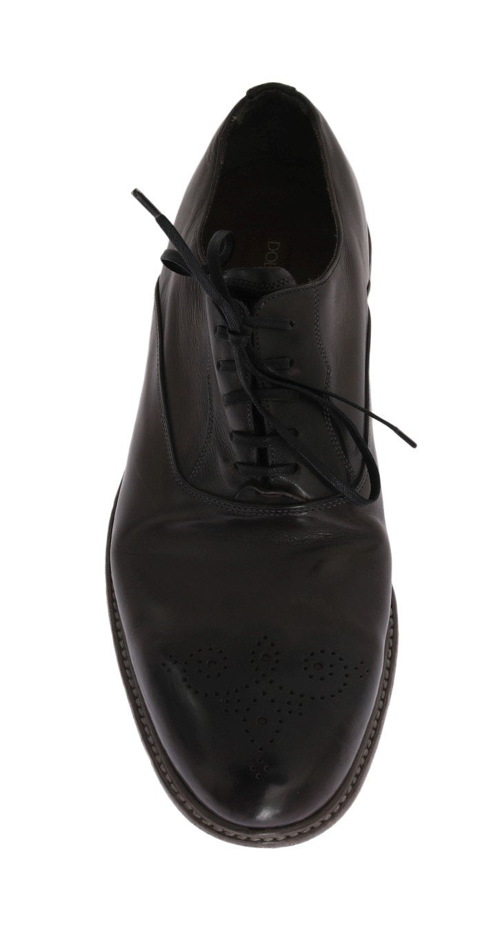 Brown Leather Wingtip Laceups Shoes