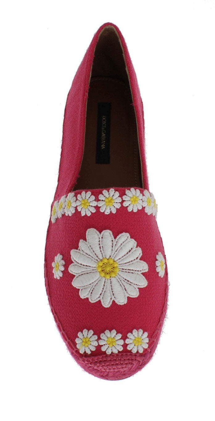 Pink Wool Espadrilles Loafers