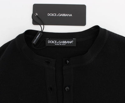 Black Long Sleeve Henley Sweater