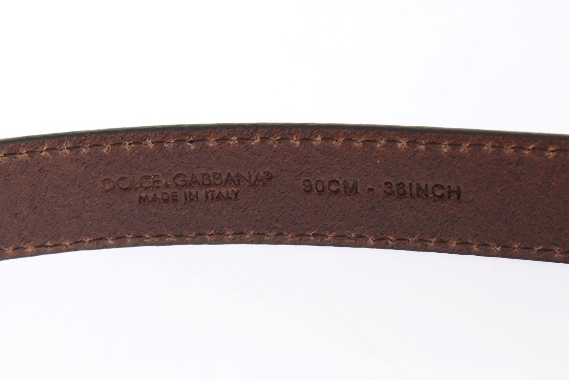Brown Leopard Print Silver Buckle Belt