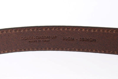 Brown Leopard Print Silver Buckle Belt