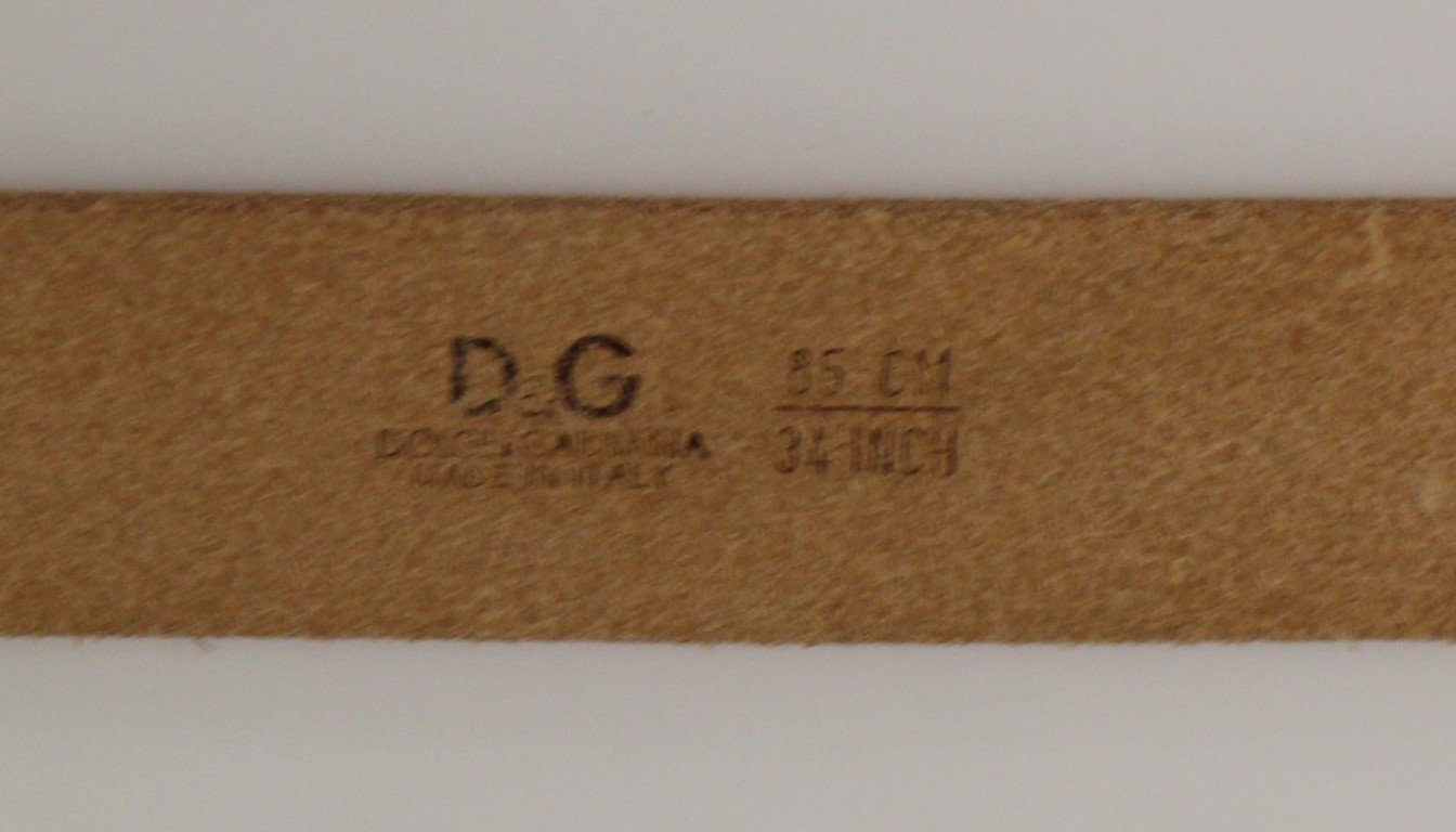 Orange Leather Logo Belt
