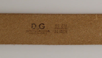 Orange Leather Logo Belt