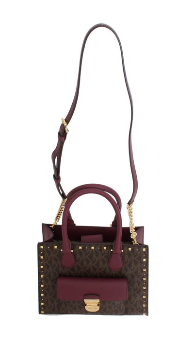 Brown/Plum BRIDGETTE Leather Tote Handbag