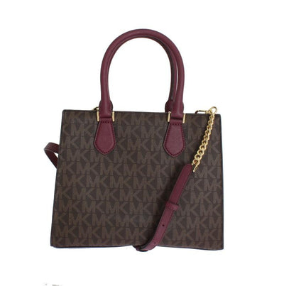 Brown/Plum BRIDGETTE Leather Tote Handbag