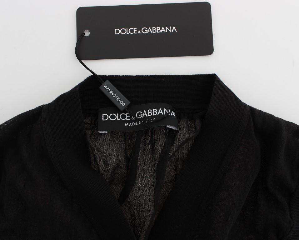 Black Cotton Button Down Vest Cardigan
