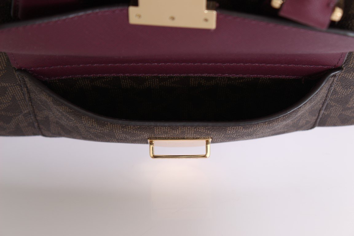 Brown/Plum BRIDGETTE Leather Tote Handbag