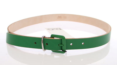Green Leather Logo Belt