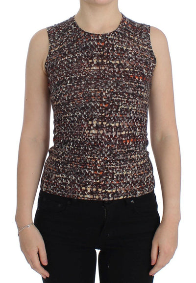Multicolor knitted wool tank top