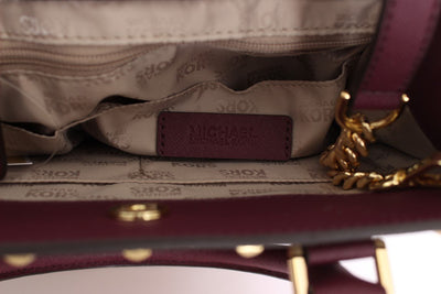 Brown/Plum BRIDGETTE Leather Tote Handbag