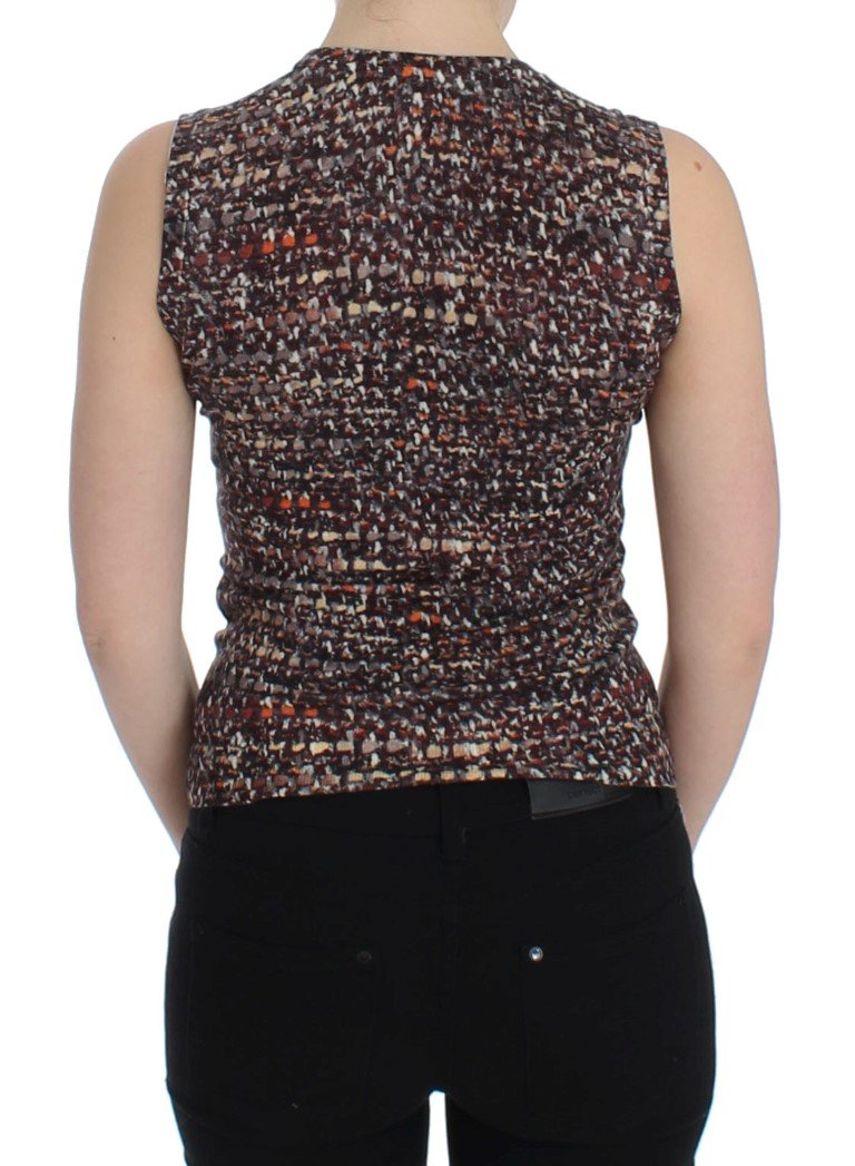 Multicolor knitted wool tank top
