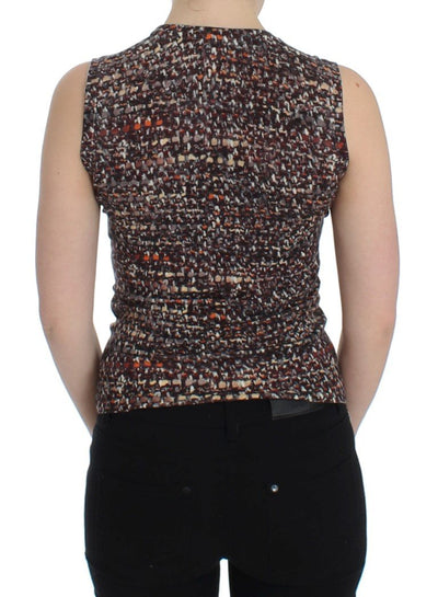 Multicolor knitted wool tank top