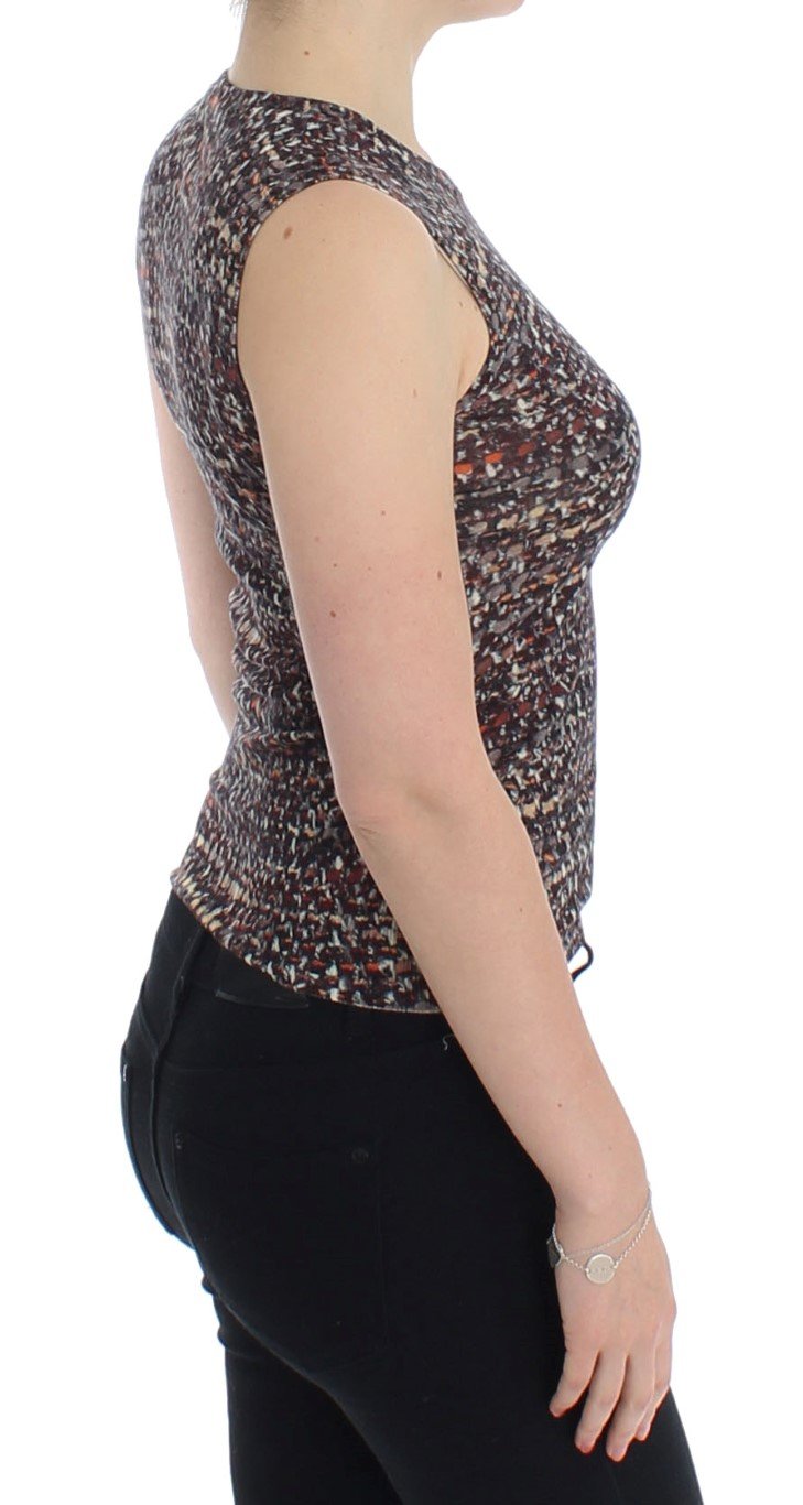 Multicolor knitted wool tank top