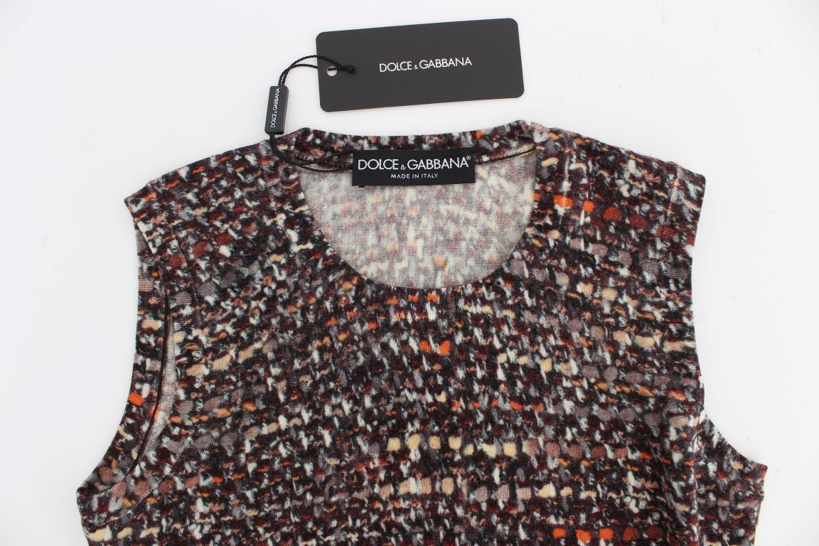 Multicolor knitted wool tank top