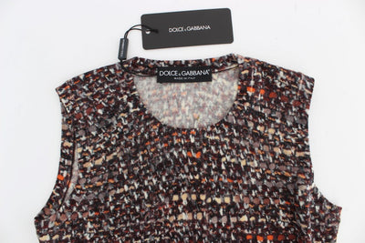 Multicolor knitted wool tank top
