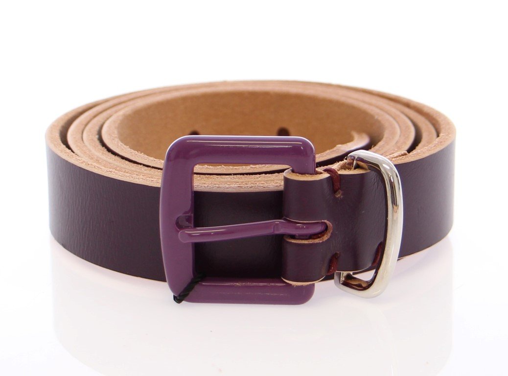Purple Leather Logo Belt