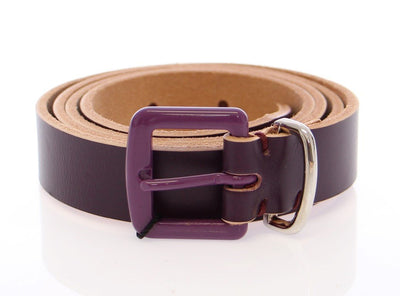 Purple Leather Logo Belt