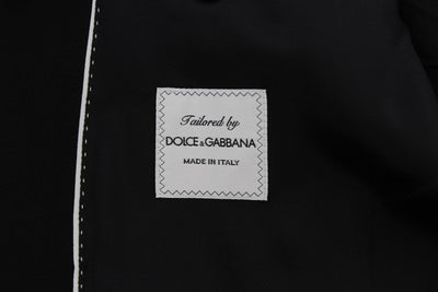 Black Wool Double Breasted 3 Piece Slim Suit