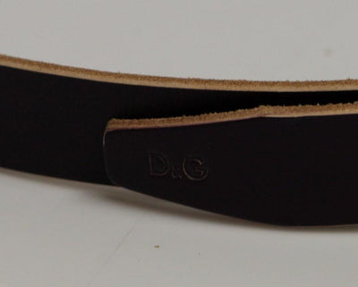 Purple Leather Logo Belt
