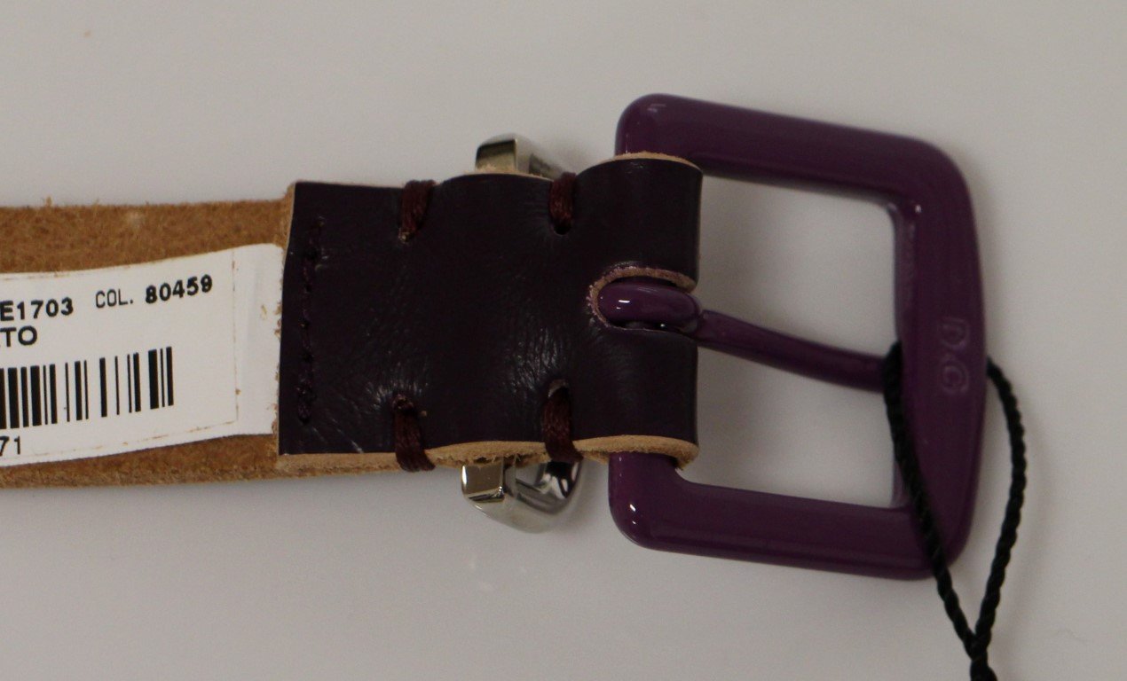 Purple Leather Logo Belt