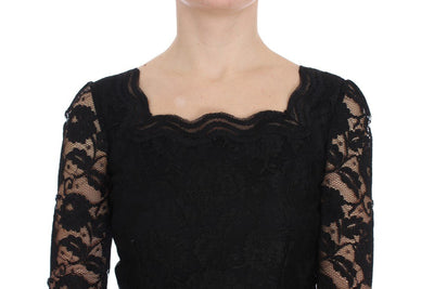 Black Floral Lace Long Ball Maxi Dress