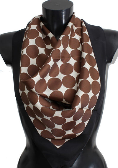 Brown White Dotted Modal Silk Scarf