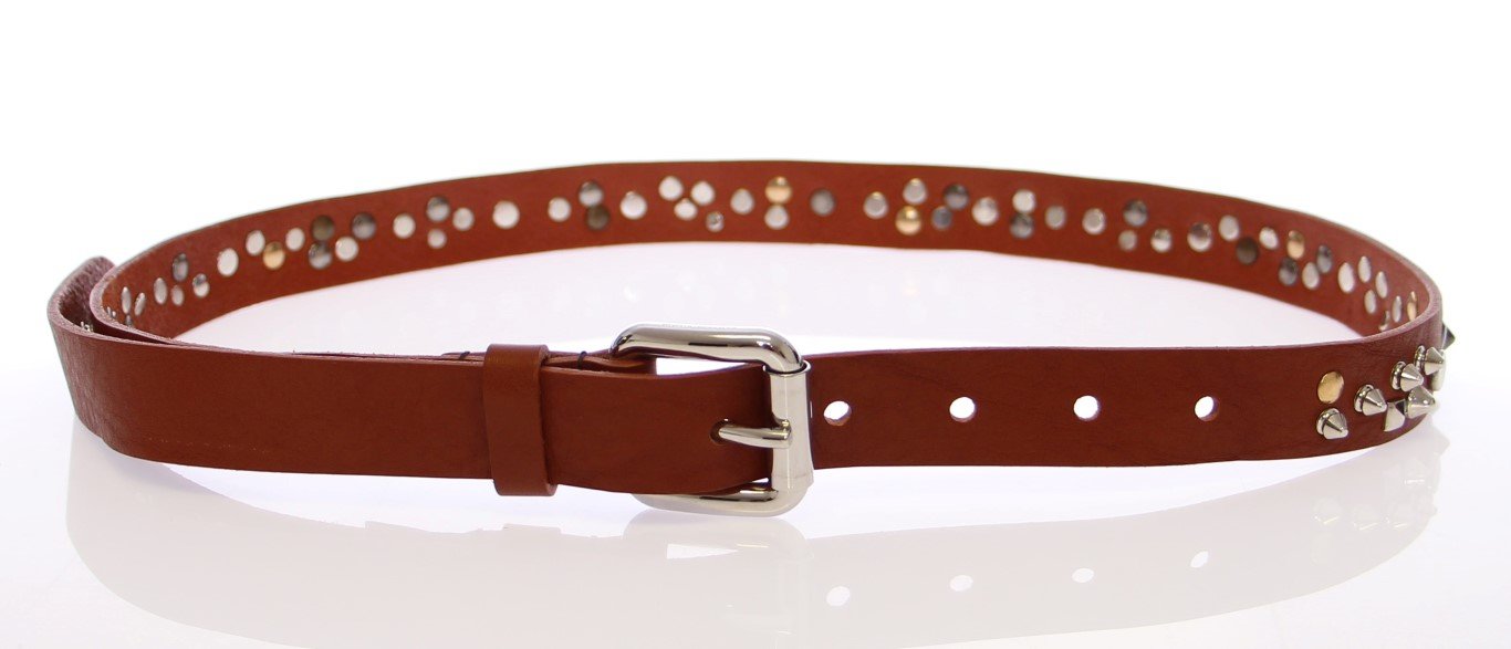 Brown Leather Logo Belt