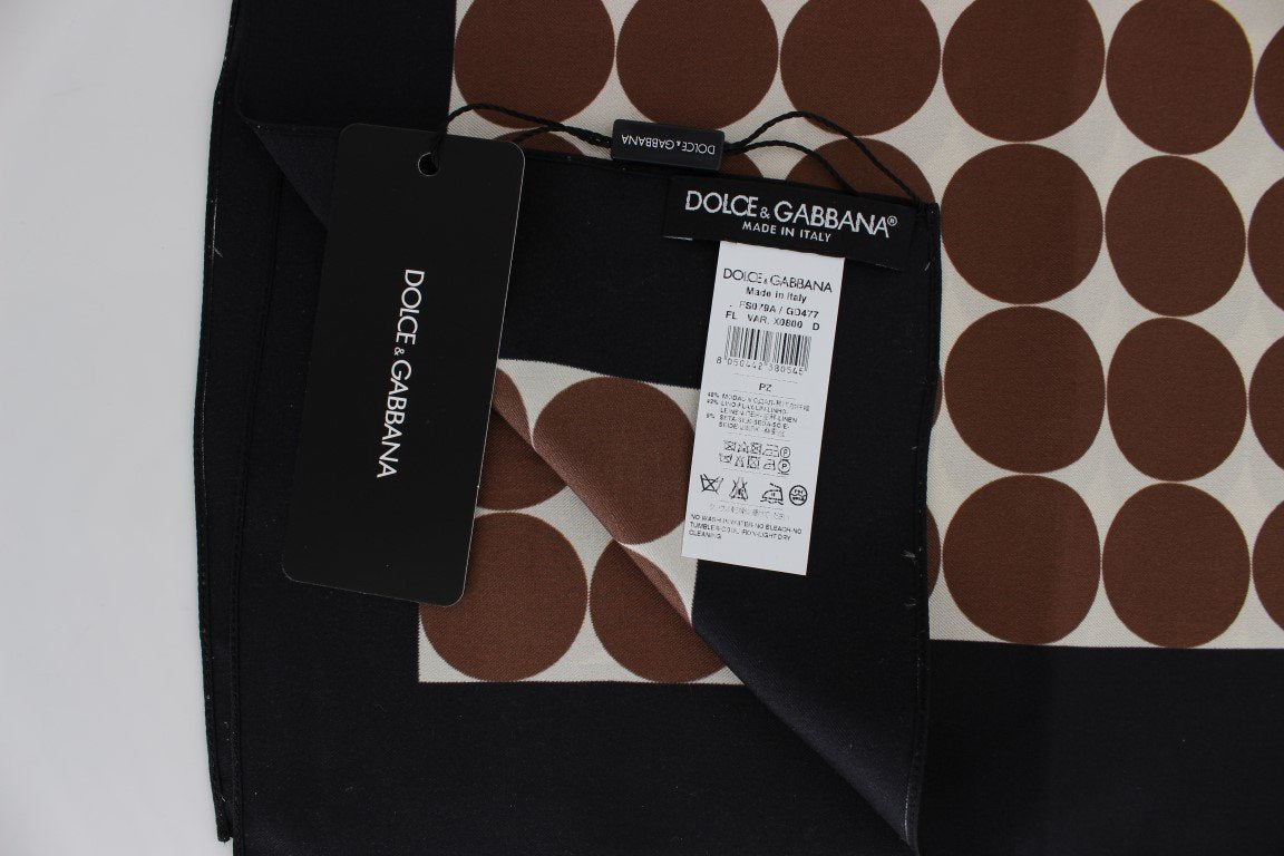 Brown White Dotted Modal Silk Scarf