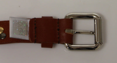 Brown Leather Logo Belt