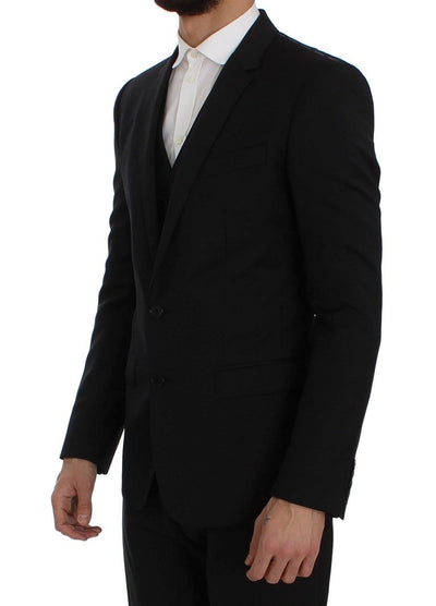Black Wool Slim Fit Blazer Jacket