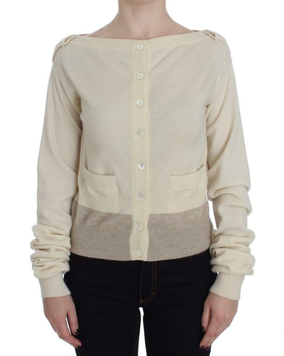 Beige Cashmere Cardigan Sweater