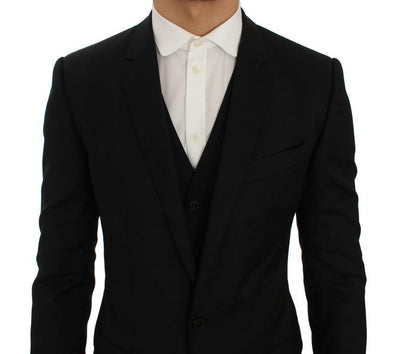 Black Wool Slim Fit Blazer Jacket