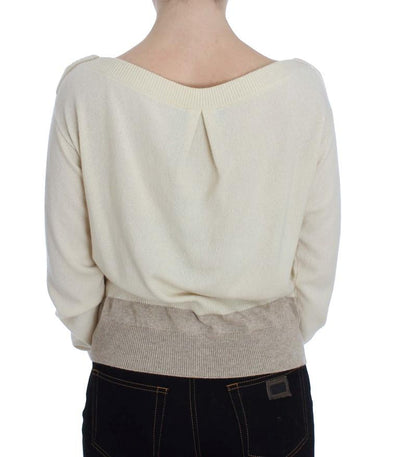 Beige Cashmere Cardigan Sweater