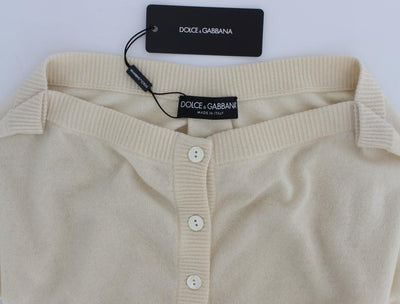 Beige Cashmere Cardigan Sweater
