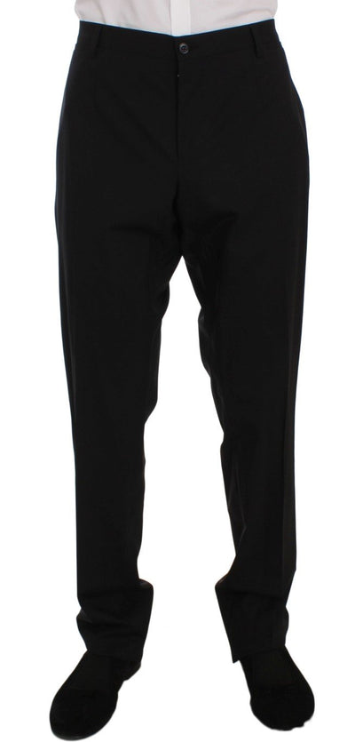 Black Wool Stretch Dress Pants
