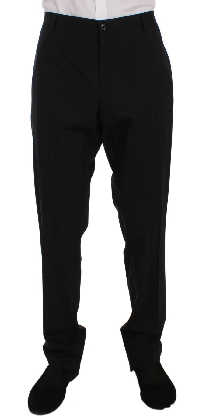Black Wool Stretch Dress Pants