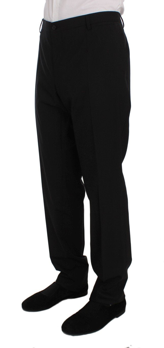 Black Wool Stretch Dress Pants