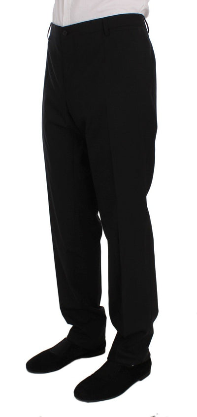 Black Wool Stretch Dress Pants