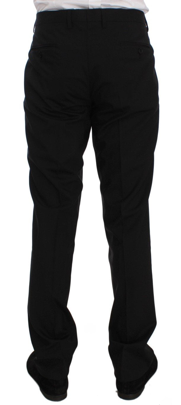 Black Wool Stretch Dress Pants